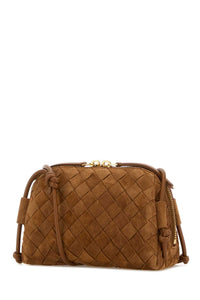 Bottega Veneta Women Camel Suede Concert Crossbody Bag