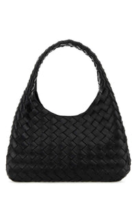 Bottega Veneta Women Black Leather Small Campana Shoulder Bag