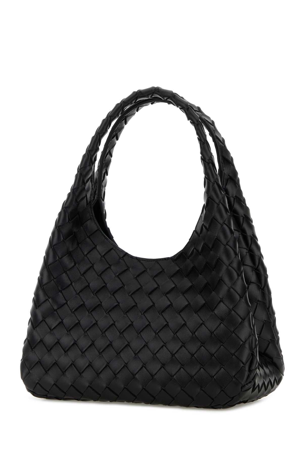 Bottega Veneta Women Black Leather Small Campana Shoulder Bag
