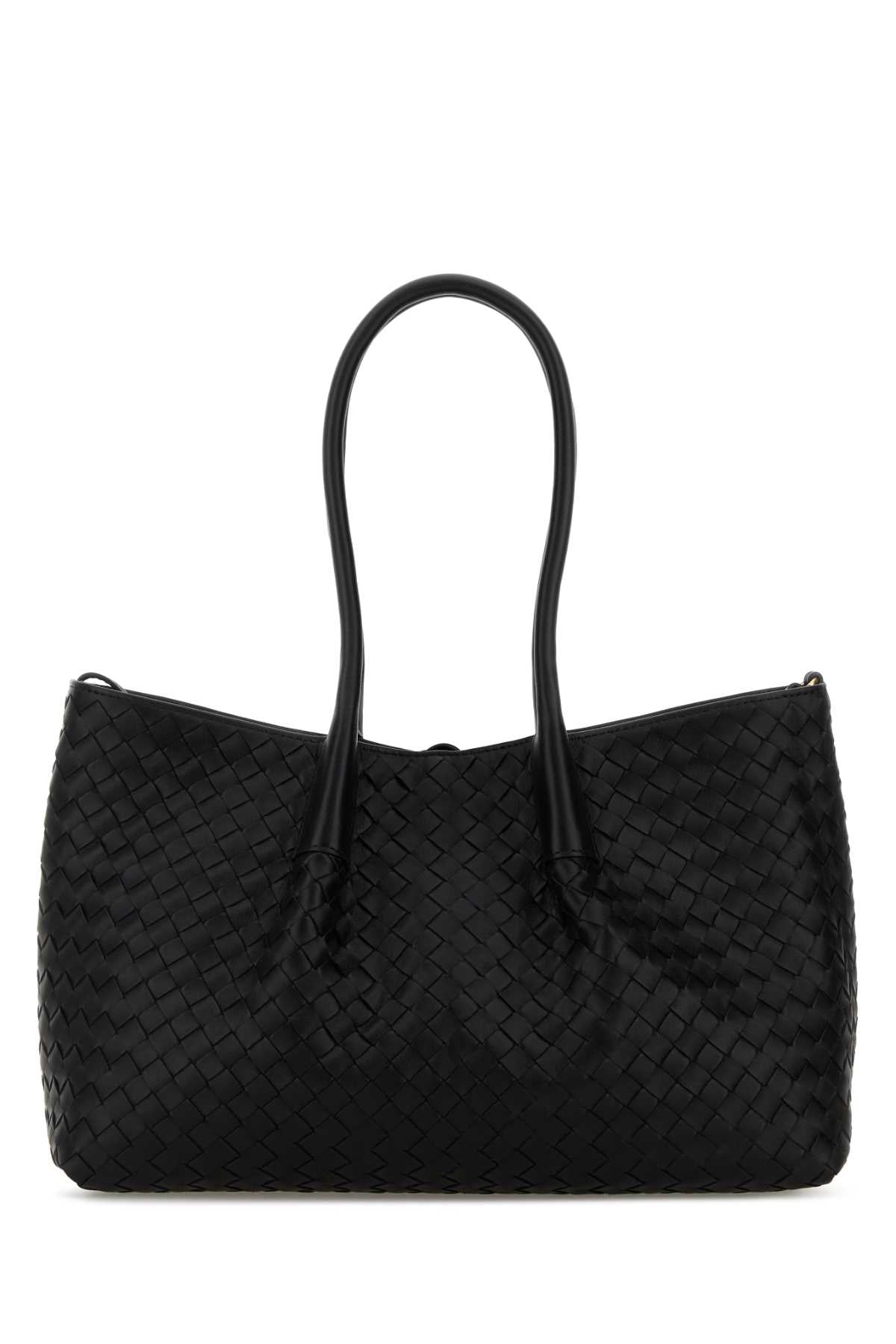 Bottega Veneta Women Black Leather Pinacoteca Reversible Shopping Bag