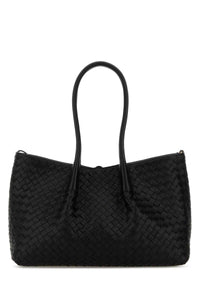 Bottega Veneta Women Black Leather Pinacoteca Reversible Shopping Bag
