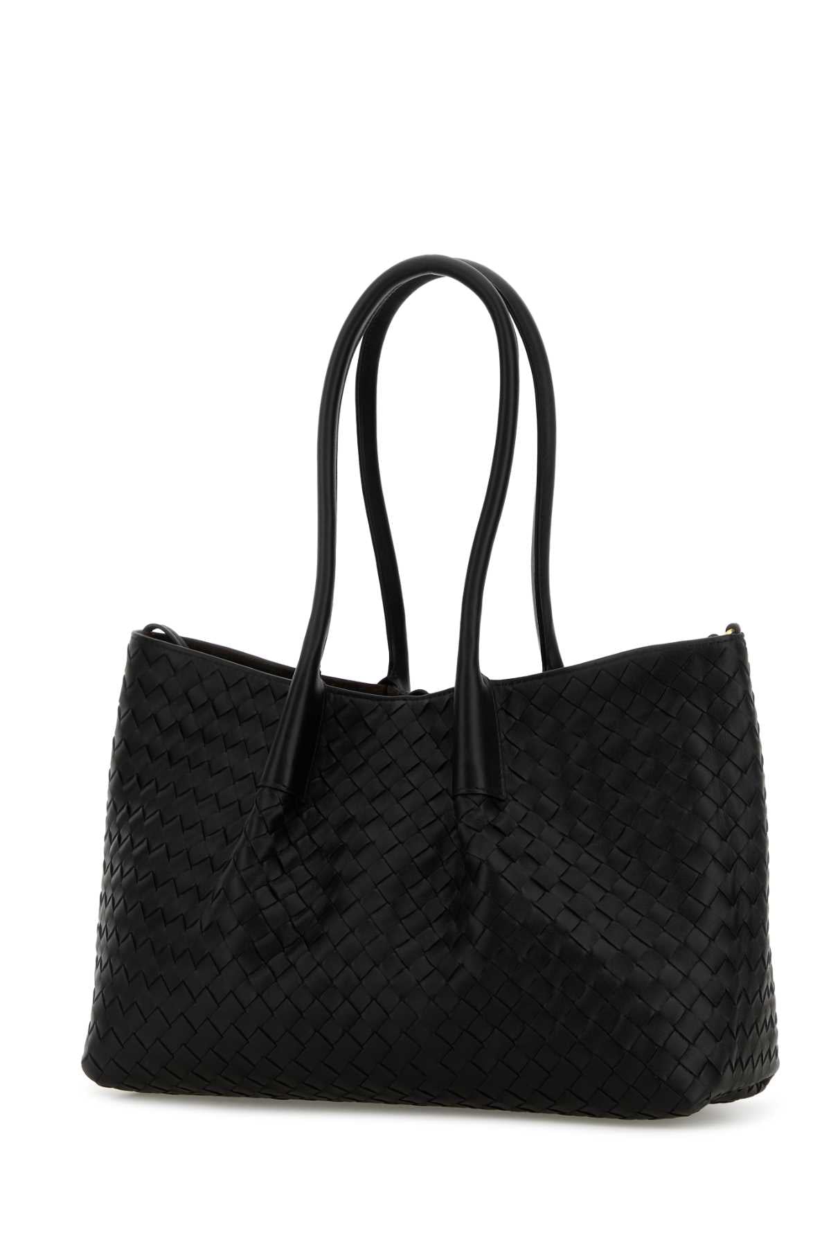 Bottega Veneta Women Black Leather Pinacoteca Reversible Shopping Bag