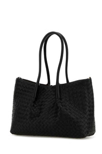 Bottega Veneta Women Black Leather Pinacoteca Reversible Shopping Bag