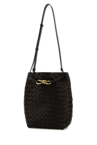 Bottega Veneta Women Dark Brown Leather Small Andiamo Bucket Bag