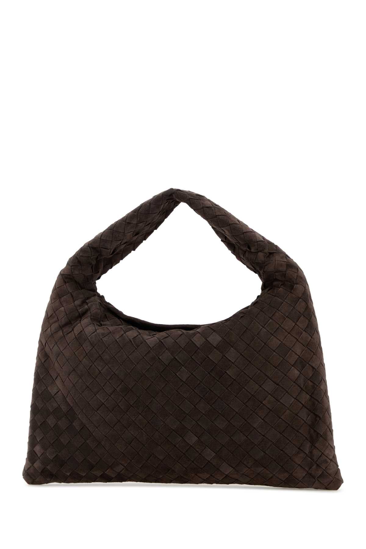 Bottega Veneta Women Dark Brown Suede Small Hop Shoulder Bag