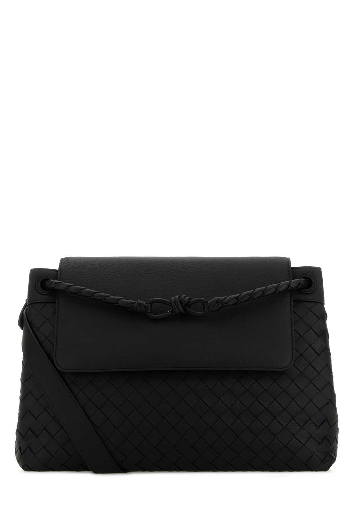 Bottega Veneta Men Black Leather Medium Andiamo Crossbody Bag