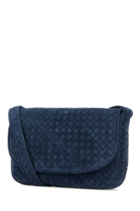 Bottega Veneta Men Navy Blue Messenger Veneto Crossbody Bag