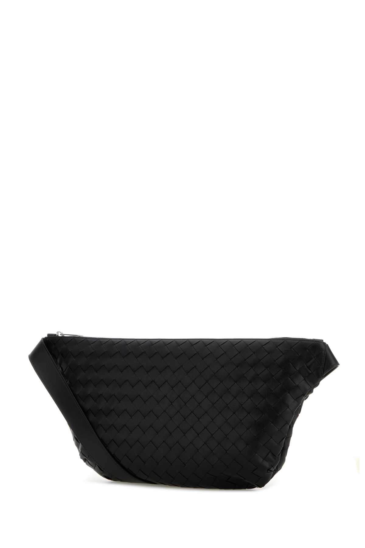 Bottega Veneta Men Black Leather Day Sling Crossbody Bag