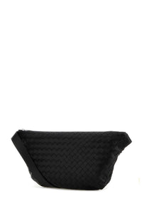 Bottega Veneta Men Black Leather Day Sling Crossbody Bag