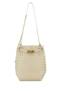 Bottega Veneta Women Ivory Leather Small Andiamo Bucket Bag