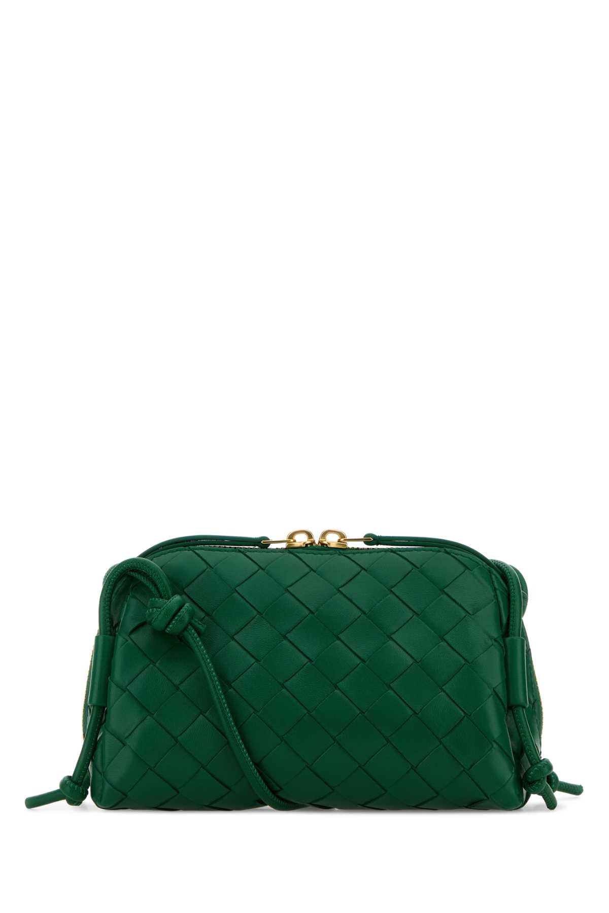Bottega Veneta Women Grass Green Leather Concert Crossbody Bag