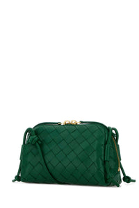 Bottega Veneta Women Grass Green Leather Concert Crossbody Bag