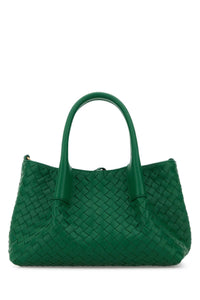 Bottega Veneta Women Green Leather Small Pinacoteca Shopping Bag