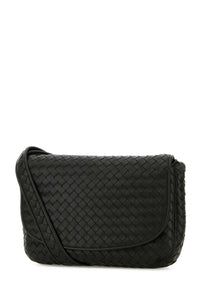 Bottega Veneta Men Dark Green Leather Crossbody Bag