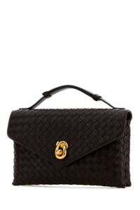 Bottega Veneta Women Dark Brown Leather Knot Lock Handbag