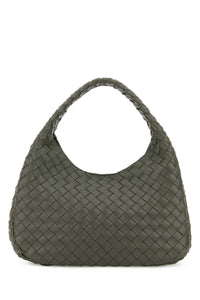 Bottega Veneta Women Army Green Leather Campana Shoulder Bag