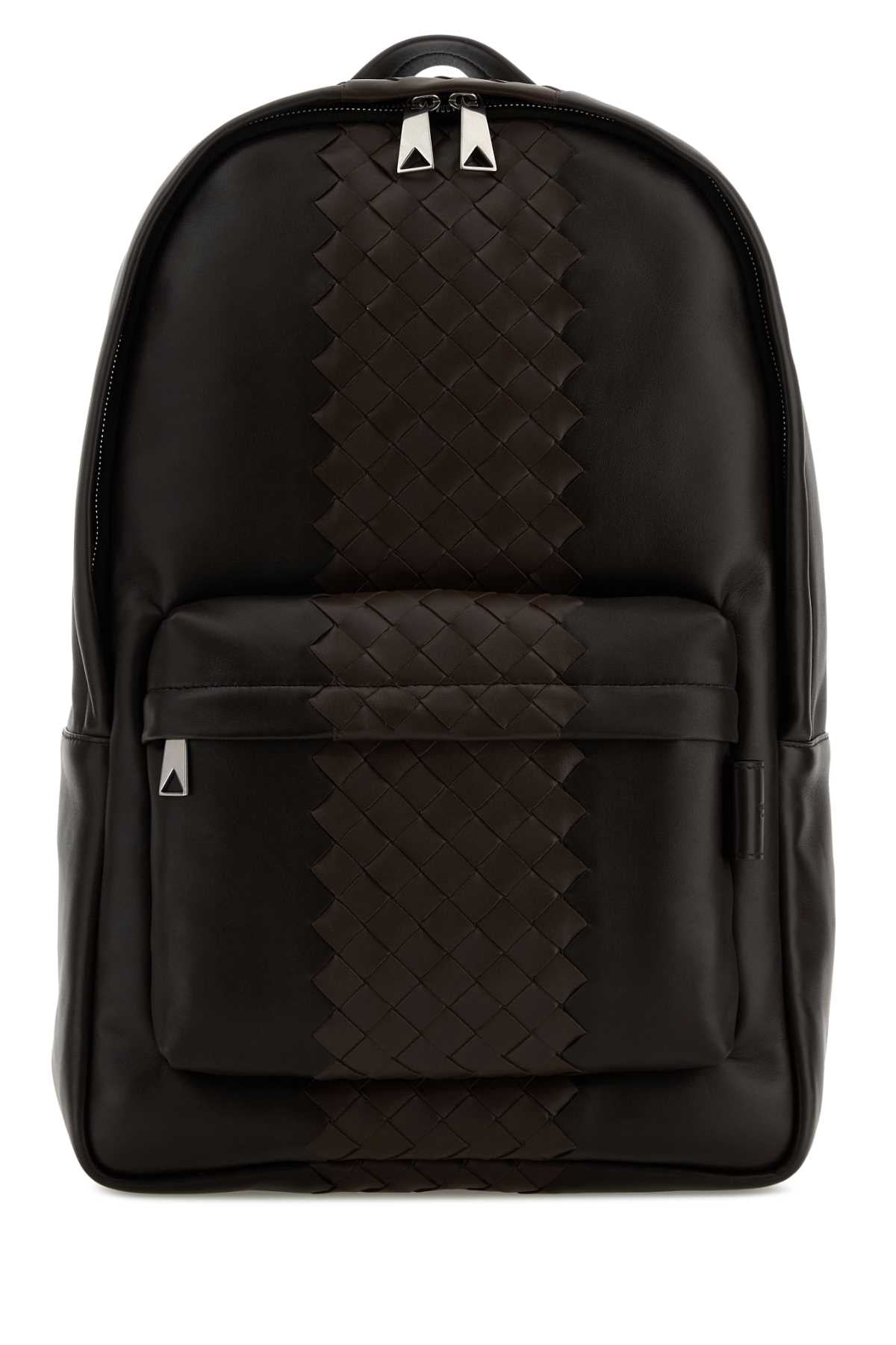 BOTTEGA VENETA Bottega Veneta Men Dark Brown Leather Backpack