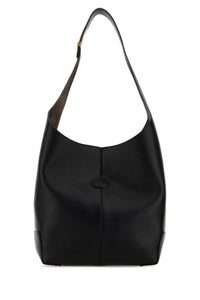 TOD'S Tod's Women Black Leather Tod S Di Bag Folio Bucket Bag
