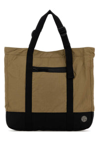 STONE ISLAND Stone Island Men Khaki Canvas Shopping Bag