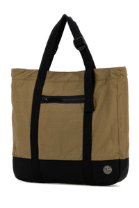 STONE ISLAND Stone Island Men Khaki Canvas Shopping Bag
