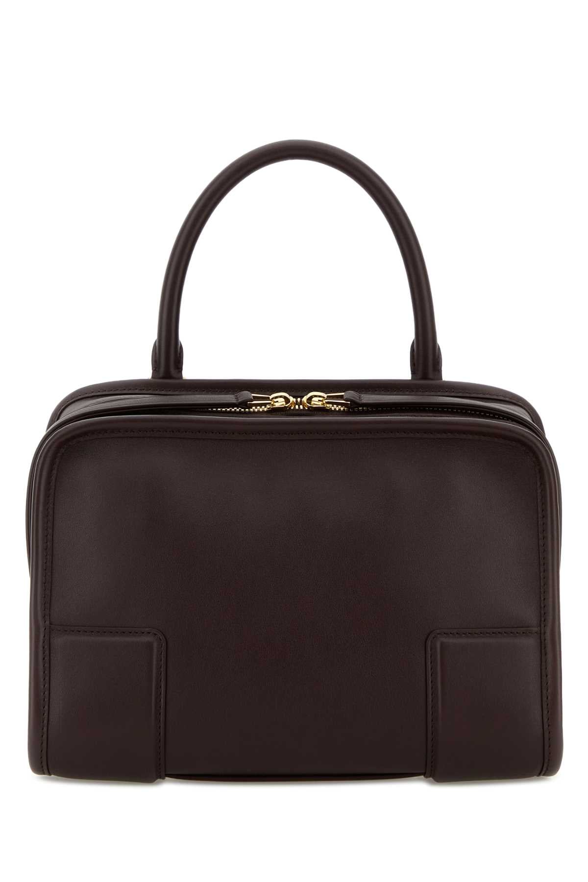 Loewe Women Dark Brown Leather Small Amazona Handbag