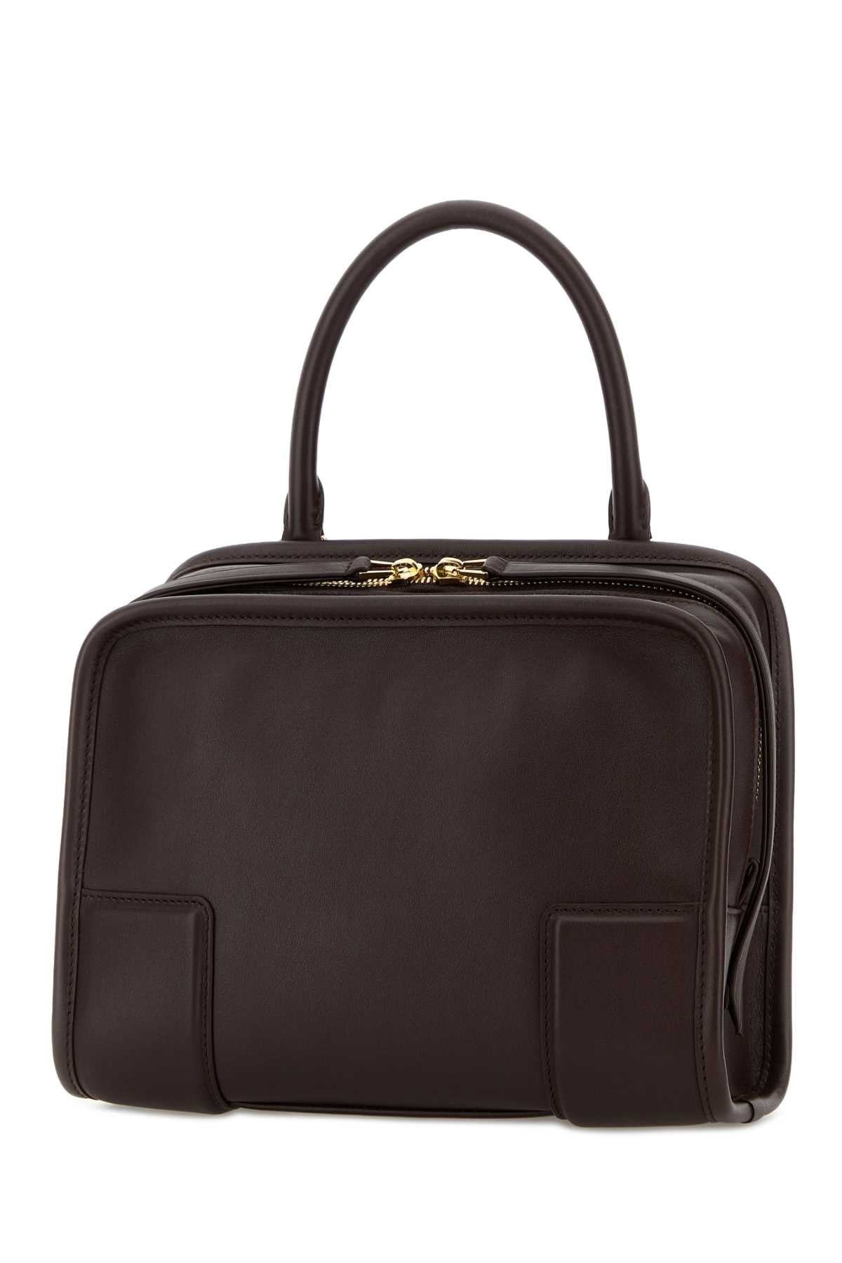 Loewe Women Dark Brown Leather Small Amazona Handbag