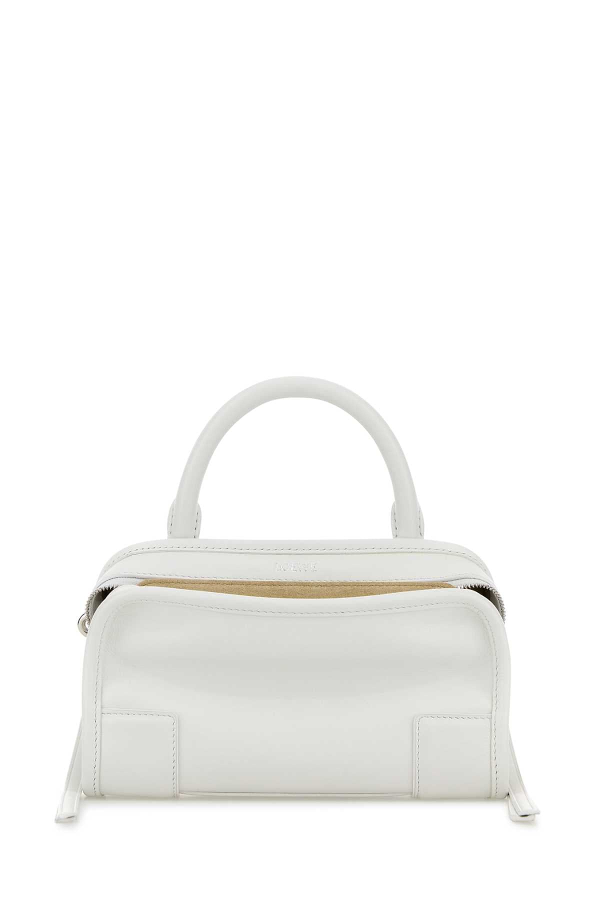 Loewe Women White Leather Mini Amazona Handbag
