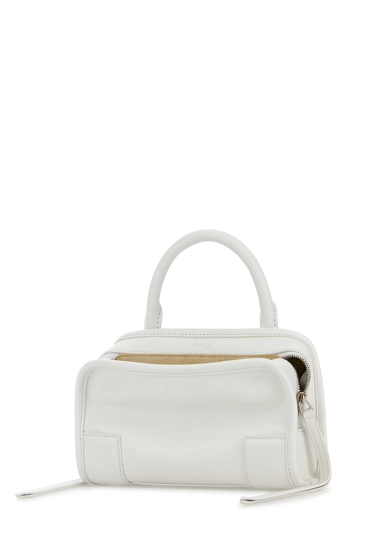Loewe Women White Leather Mini Amazona Handbag