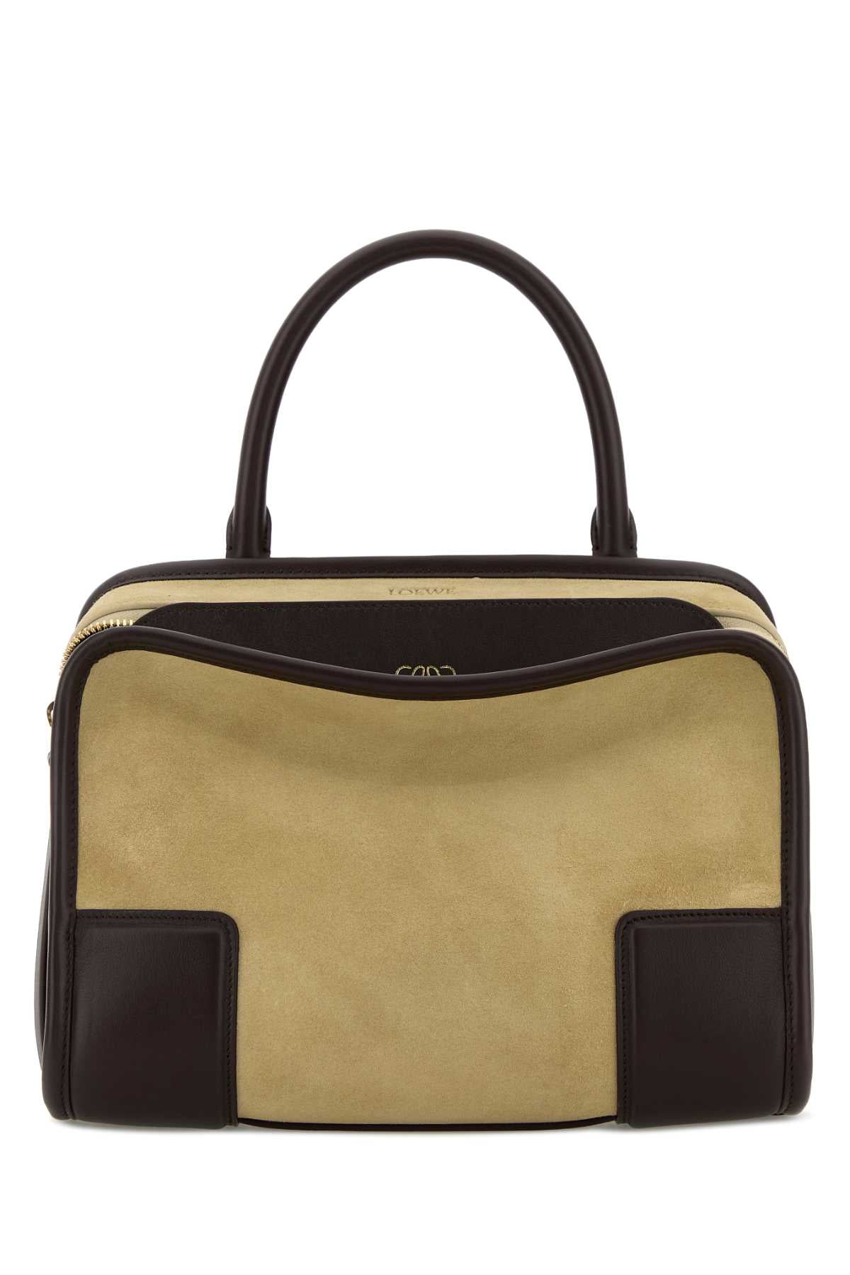 LOEWE Loewe Women Beige Suede Small Amazona 180 Handbag