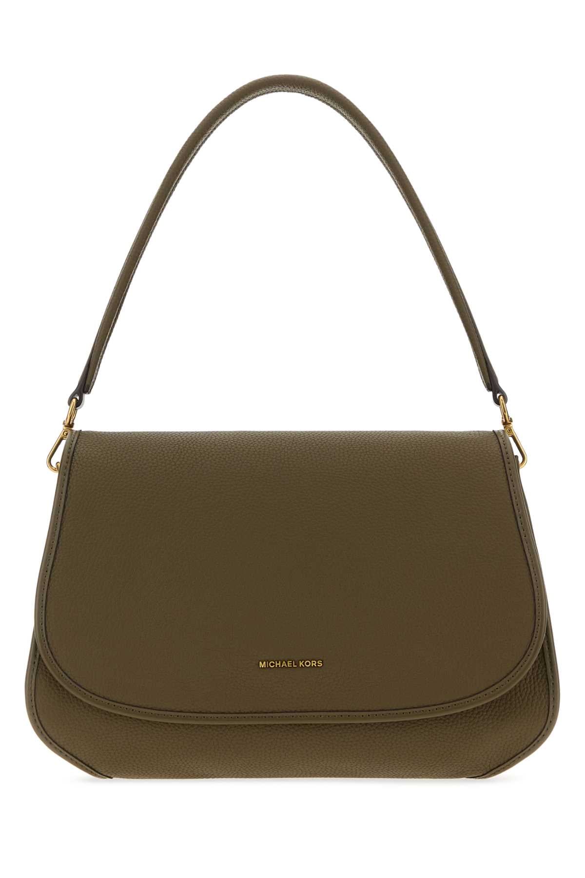 MICHAEL BY MICHAEL KORS Michael By Michael Kors Women Olive Green Leather Holmes Shoulder Bag