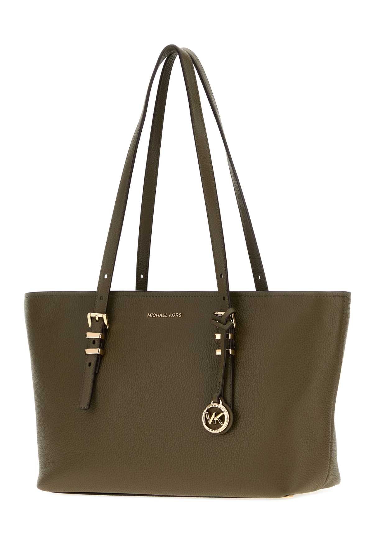 MICHAEL BY MICHAEL KORS Michael By Michael Kors Women Olive Green Leather Medium Quinn Shopping Bag