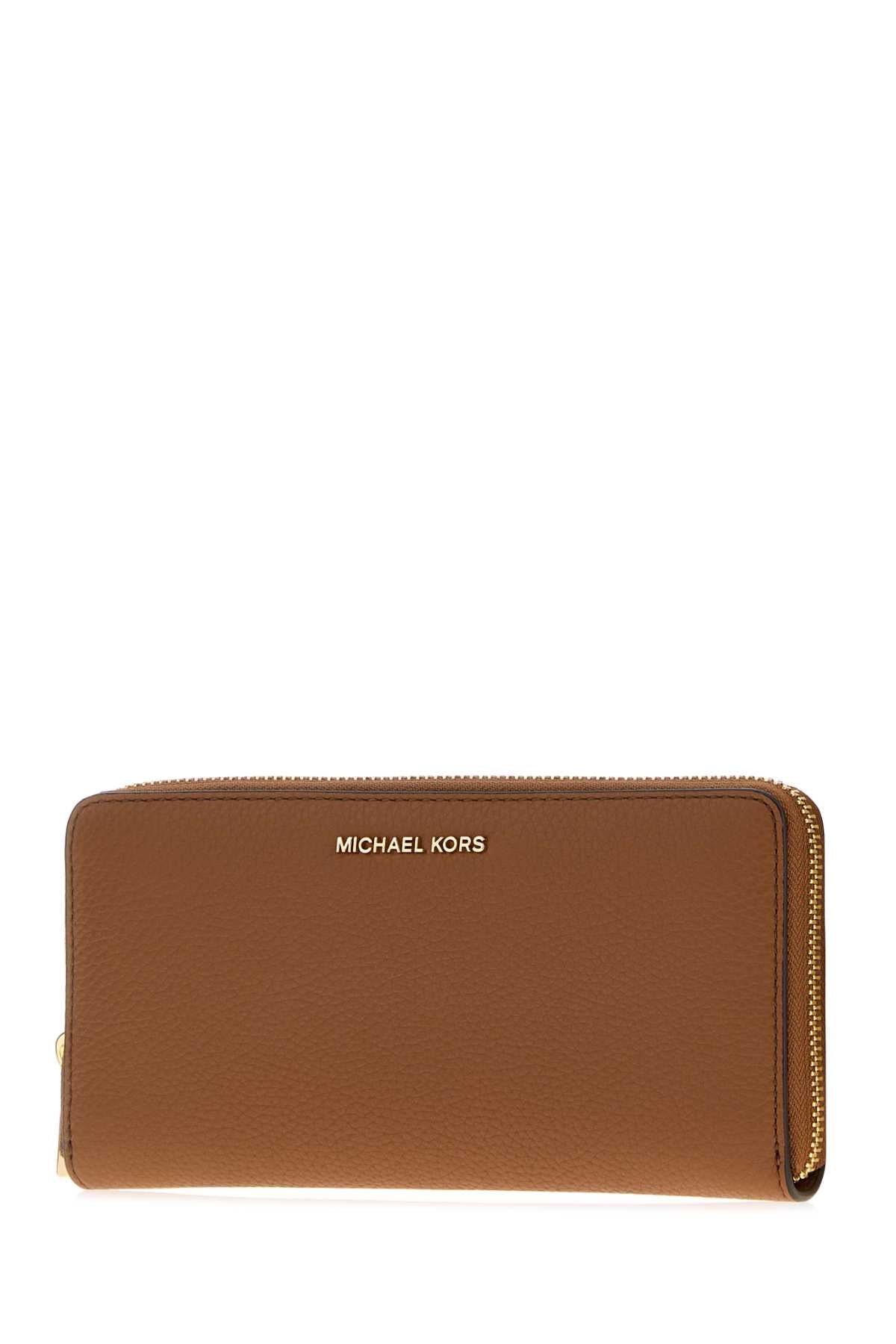 Michael By Michael Kors Women Caramel Leather Jet Set Wallet