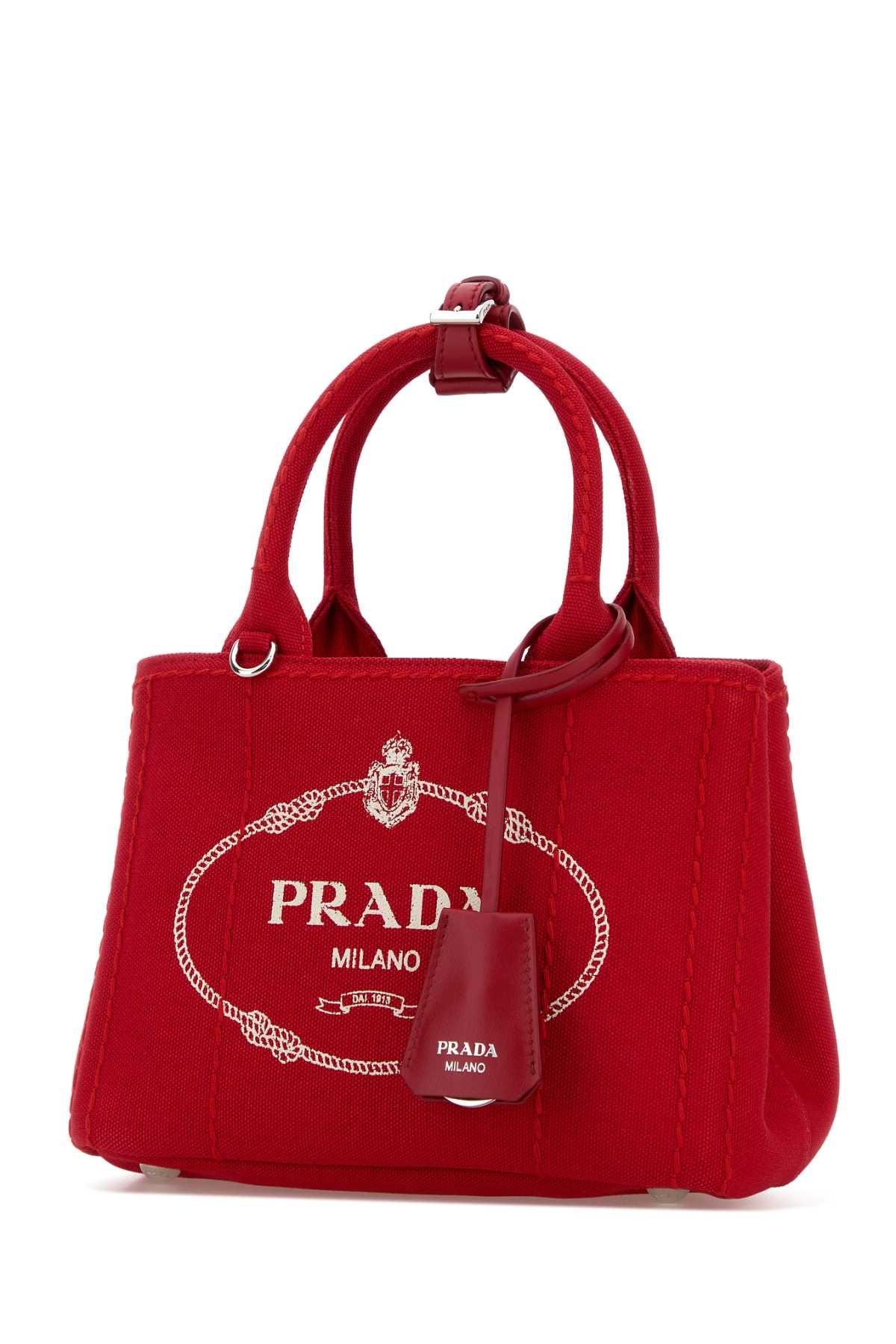 Prada Women Red Canvas Mini Prada Jardiniã¨Re Handbag