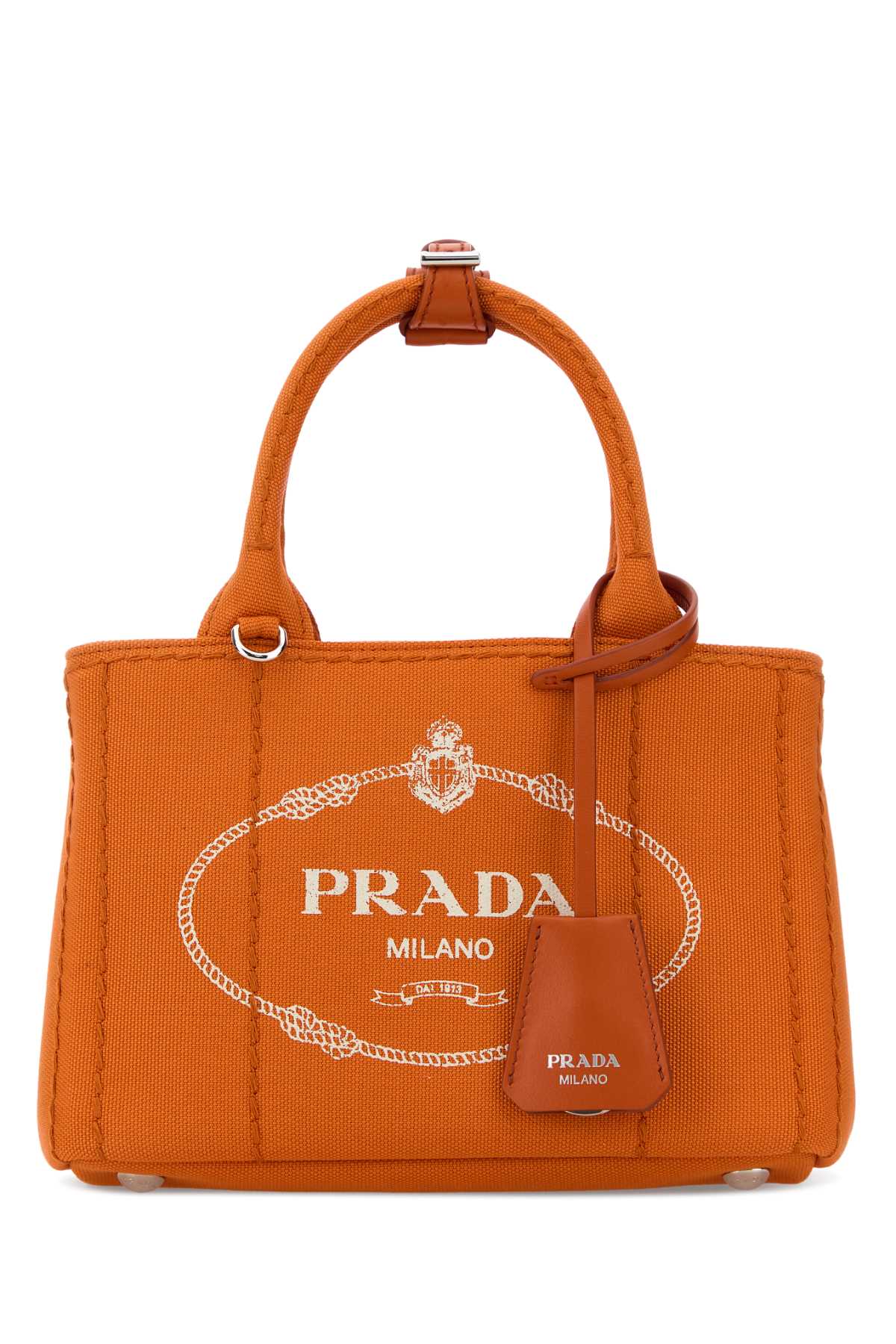 Prada Women Orange Canvas Mini Prada Jardiniã¨Re Handbag