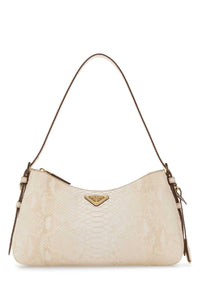 Prada Women Ivory Leather Aimee Shoulder Bag