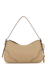 Prada Women Beige Leather Shoulder Bag