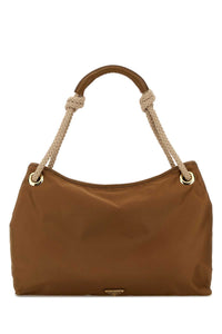 Prada Women Caramel Fabric Shopping Bag