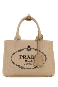 Prada Women Beige Canvas Small Prada Jardiniã¨Re Handbag