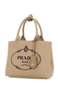 Prada Women Beige Canvas Small Prada Jardiniã¨Re Handbag