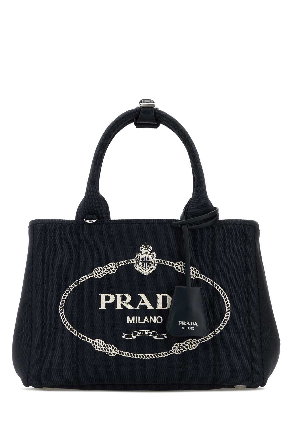Prada Women Dark Blue Canvas Small Prada Jardiniã¨Re Handbag