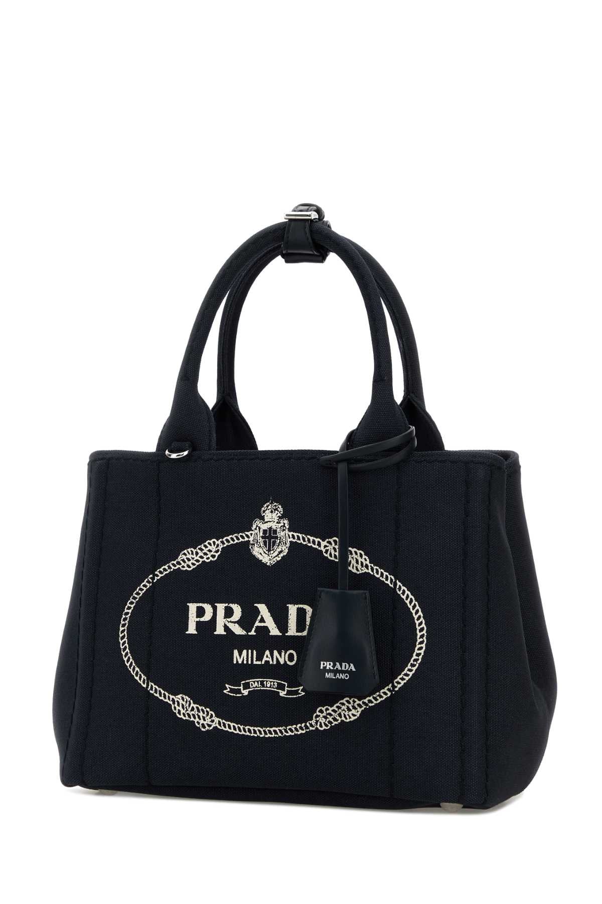 Prada Women Dark Blue Canvas Small Prada Jardiniã¨Re Handbag