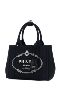Prada Women Dark Blue Canvas Small Prada Jardiniã¨Re Handbag
