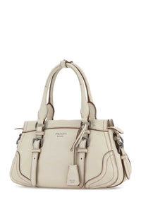 Prada Women Ivory Leather Large Handbag