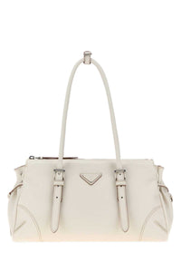 PRADA Prada Women Chalk Leather Medium Prada Bonnie Shoulder Bag
