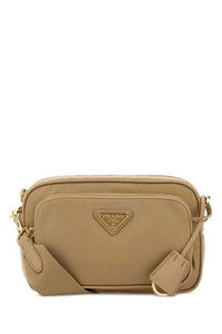Prada Women Beige Re-Nylon Crossbody Bag