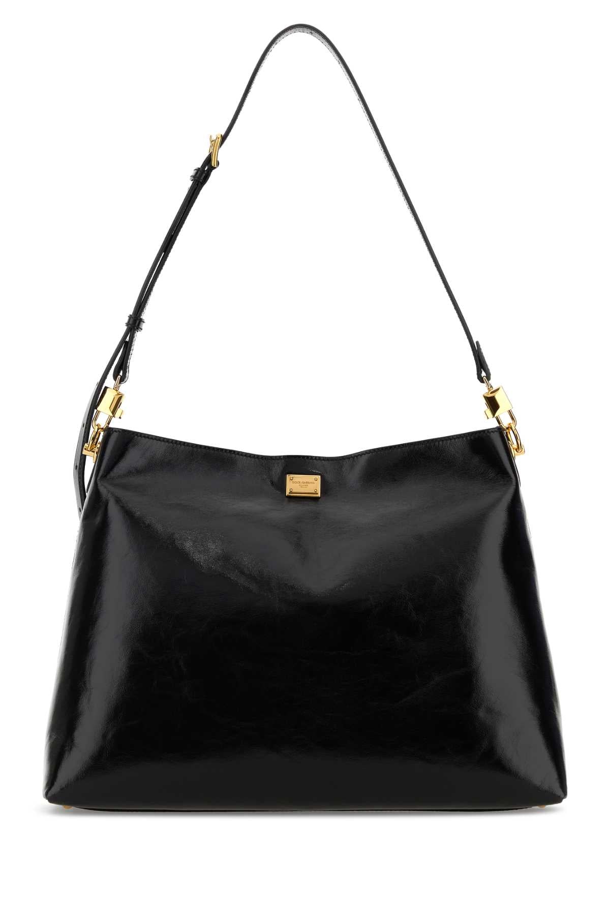 Dolce & Gabbana Women Black Leather Large Vittoria Shopping Bag