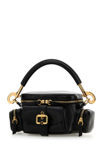 Chloe Women Black Leather Small Camera Bag Handbag