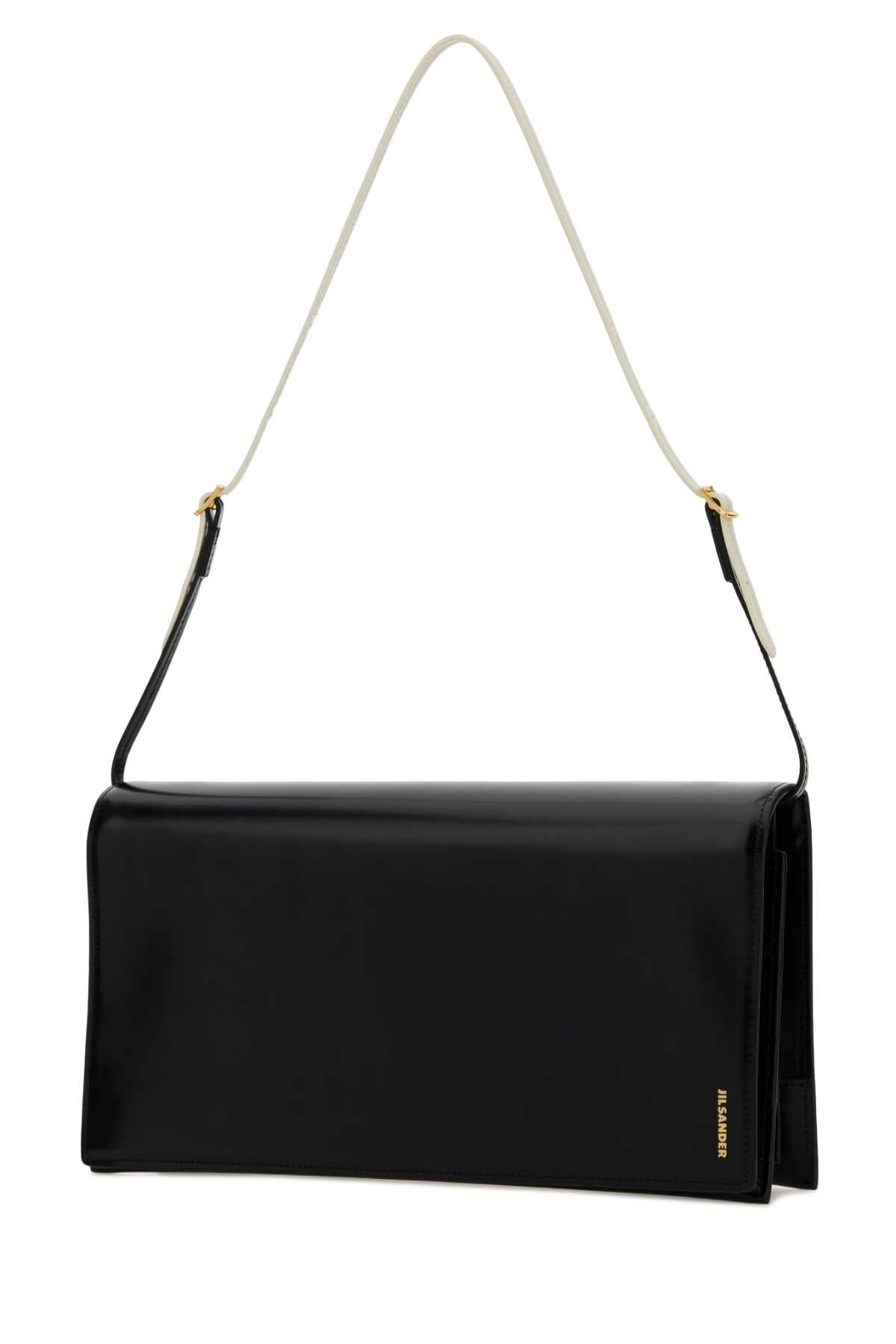 JIL SANDER Jil Sander Women Black Leather Medium File Shoulder Bag