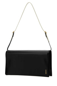 JIL SANDER Jil Sander Women Black Leather Medium File Shoulder Bag