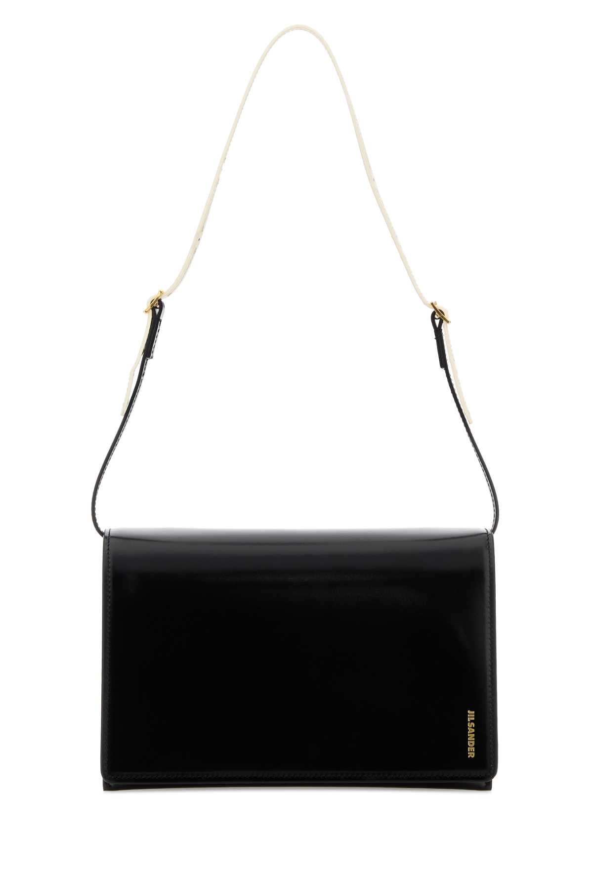 JIL SANDER Jil Sander Women Black Leather Small File Shoulder Bag